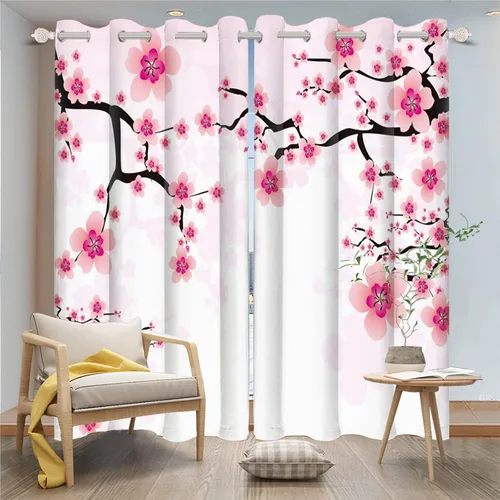 Miniatura 121 de Cortinas japonesas con pintura de tinta, monte Fuji, sol rojo, puesta de sol, hojas de bambú, cortinas de ventana para dormitorio, sala de estar