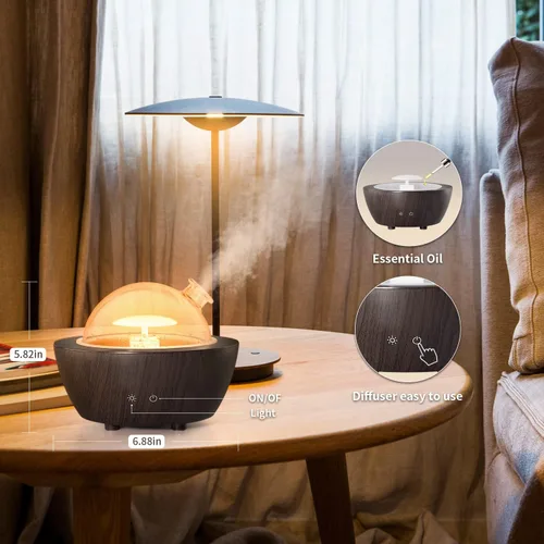 Miniatura 5 de Difusores de Aceite Esencial de Vidrio, Difusor de Aromaterapia de 280 ml para Aceites Esenciales de Habitación Grande, Humidificador de Niebla Fría
