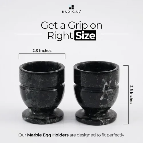Miniatura 7 de Radicaln Huevos de mármol de 2.5 pulgadas, negro, hecho a mano, soporte para huevos, encimera, ideal para huevos hervidos, juego de tazas y soporte