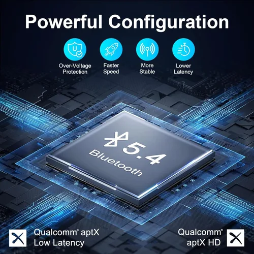 Miniatura 8 de Transmisor Receptor Bluetooth 5.4 Premium Pro, Adaptador de Audio para Avión, Transmisor Inalámbrico para TV/Vuelo de Viaje, Aerolínea, Gimnasio.