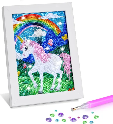 Miniatura 8 de ZALIAFEI Space Cat - Kits de arte de diamantes para niños, arte de diamantes para vacaciones, kits de arte de gemas para niñas, regalo de Gato blanco