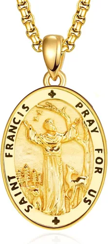 Miniatura 476 de Collar de plata de ley 925 con medalla de San Patrón, colgante de protección católica, amuleto, joyería religiosa para hombres y mujeres