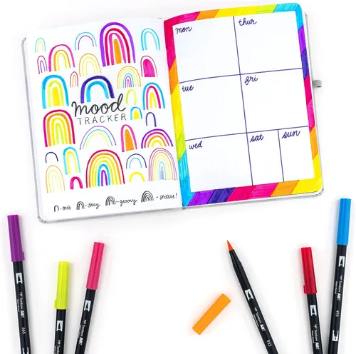 Miniatura 10 de Tombow 56185 Marcadores de Arte de Pincel Dual, Brillantes, Paquete de 10. Marcadores Mezclables, de Pincel y Punta Fina