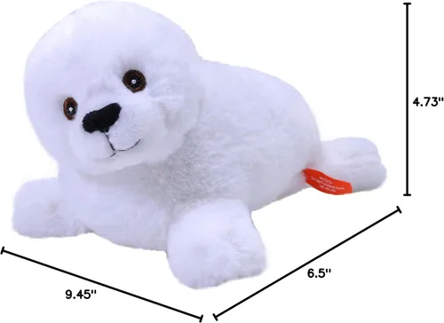 Miniatura 2 de Wild Republic EcoKins Mini Cría de Foca Arpa de Peluche de 20 cm, Regalos Ecológicos para Niños, Peluche, Hecho a Mano con 7 Botellas de Plástico