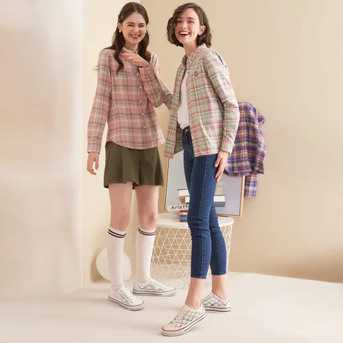 Miniatura 6 de ZGR - Tenis de lona para mujer a la moda con empeine de malla de punto y corte bajo de estilo casual