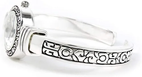 Miniatura 4 de STC Reloj de pulsera decorado estilo occidental plateado para mujer