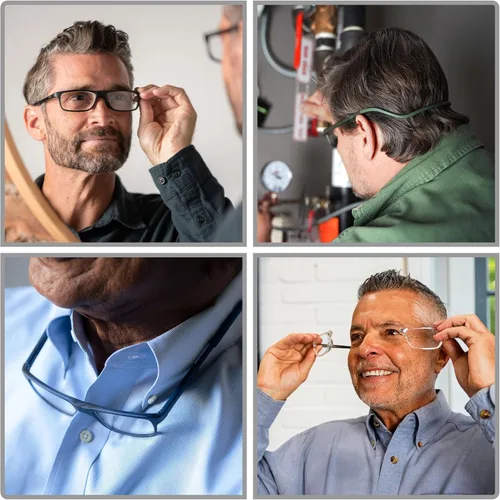 Miniatura 4 de Clic Anteojos de lectura magnéticos para hombres o mujeres, banda plegable suave, lectores para computadora, Nashi (S-XL)