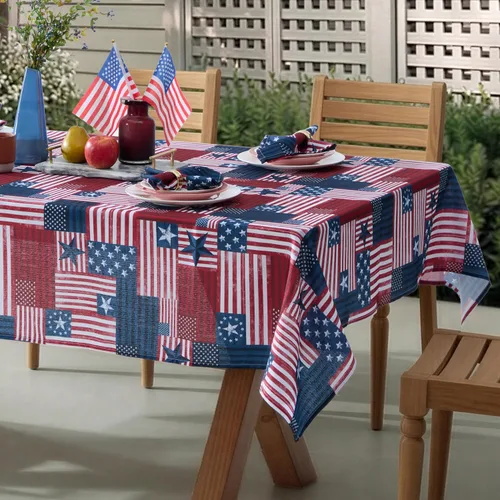 Miniatura 3 de Newbridge Servilletas de tela con bandera patriótica roja, blanca y azul, juego de 8 Americana, Interior Exterior, Resistente a las Manchas, Rojo