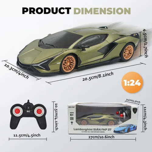 Miniatura 5 de QUN XING Auto a control remoto 1:24 con licencia oficial 2.4GHZ RC Cars Lambo Sport Racing juguete de coche para niños, niños de 4 a 7 años, regalo