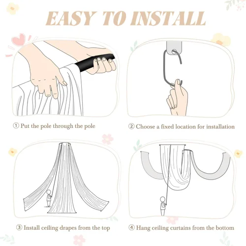 Miniatura 6 de FUHSY Cortinas de techo para arco de boda, tela drapeada, tela de gasa, cortinas de gasa burdeos para telón de fondo, 5 x 20 pies, 2 paneles