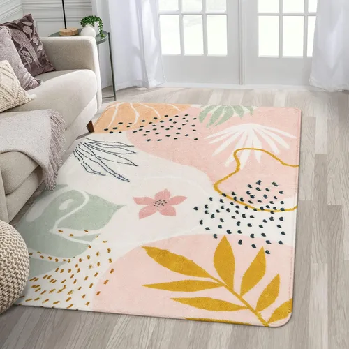 Miniatura 50 de Lahome Alfombra de pasillo rosa - Alfombra de 2x7, alfombra antideslizante lavable para baño, alfombra ligera para piso, alfombras para pasillo