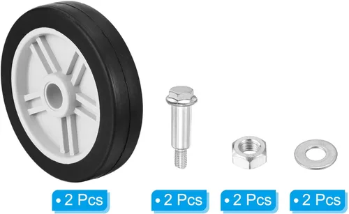 Miniatura 3 de PATIKIL Ruedas de compresor de aire de 4.7 pulgadas, paquete de 2 piezas de repuesto de rueda de compresor de aire universal con tornillo y tuerca