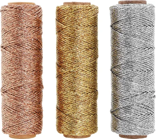 Miniatura 14 de Mandala Crafts Cuerda negra para envolver regalos – 55 yardas de 0.039 in delgada metálica para panaderos para manualidades, embalaje, recuerdos