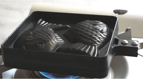 Miniatura 6 de CookKing - Panquequera con forma de pez Taiyaki japonés, normal, Negro