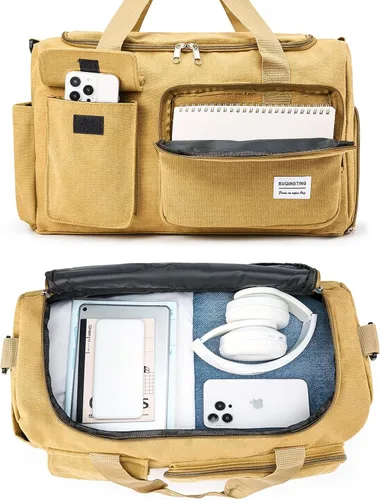 Miniatura 227 de Pequeña bolsa de gimnasio para mujer, bolsa de viaje con compartimento para zapatos