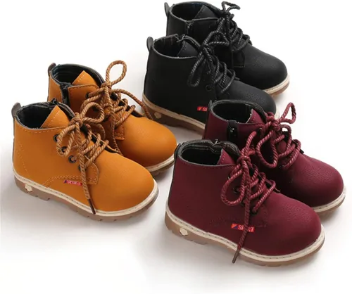 Miniatura 6 de LAFEGEN Toddler Boys Girls Leather Non-Slip Hiking Boots Outdoor Waterproof Lace-Up Snowshoes (ToddlerLittle Kid)