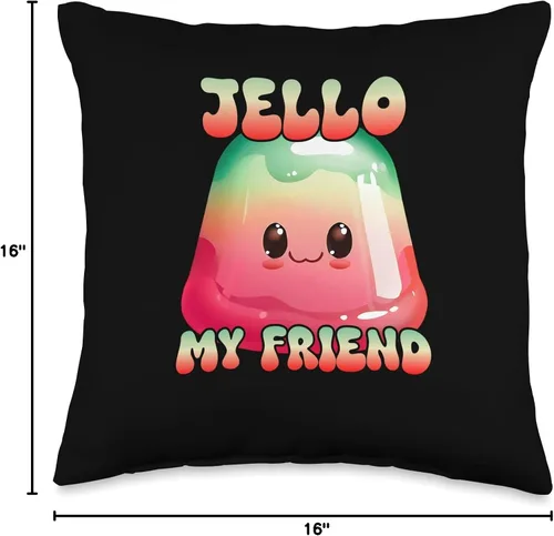Miniatura 4 de Kawaii Jello Collection! Jello My Friend - Almohada (16 x 16 pulgadas), multicolor