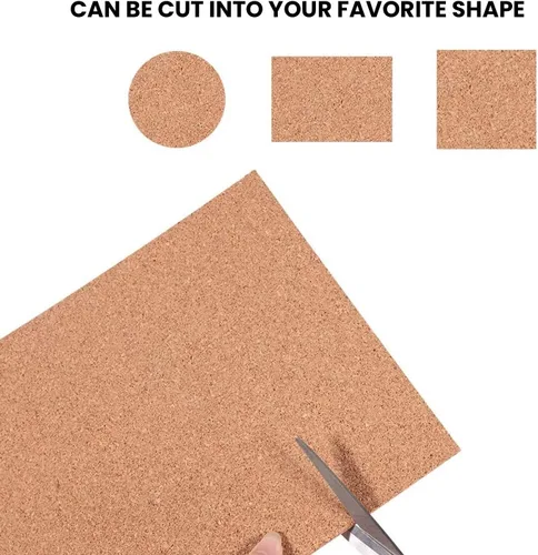 Miniatura 8 de Corcho adhesivo para posavasos, salvamanteles y proyectos de arte – 1/16 pulgadas de grosor x 4 x 4 pulgadas cuadrado (100 unidades)