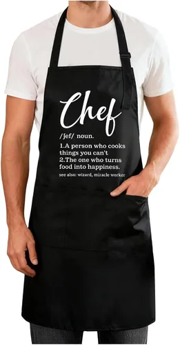 Miniatura 18 de Delantales divertidos para hombres y mujeres, perfectos para cocina, barbacoa, hornear, esposa, marido, regalo de cumpleaños para papá