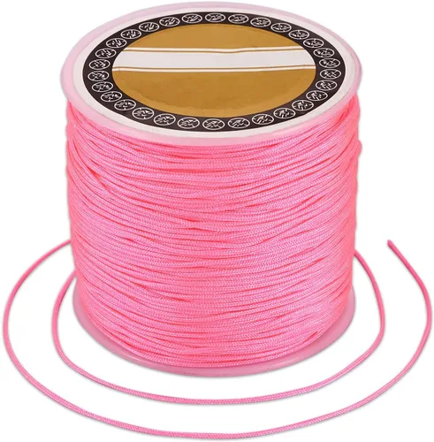 Miniatura 22 de Pandahall - Cordón de nailon para joyería de 109 yardas, cuerda de anudación china de hilo de macramé para joyería Kumihimo (vara dorada)