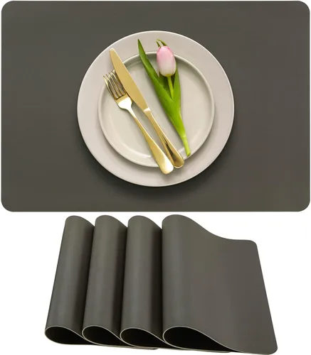 Miniatura 20 de More Décor - Juego de 6 manteles individuales de piel sintética para mesa de comedor, impermeables, lavables, resistentes a las manchas y al calor