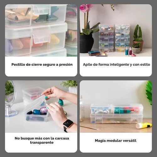 Miniatura 3 de Iris caja de almacenamiento de suministros 10 piezas, Plástico, Transparente, S