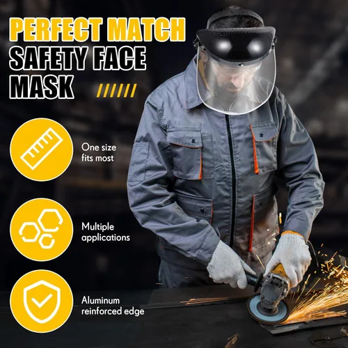 Miniatura 7 de Kingdder 6 piezas de viseras de protección facial transparentes de repuesto para molienda y corte, viseras de protección facial de seguridad de 15x