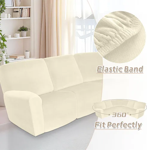 Miniatura 371 de Arfntevss Fundas de sofá seccional reclinable de terciopelo, Funda de sofá seccional de esquina para sofá reclinable, Funda elástica suave