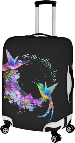 Miniatura 6 de Funda para equipaje de viaje, protector de maleta, funda de equipaje lavable, tamaño S-XL (18-32 pulgadas), Flower Bird Love