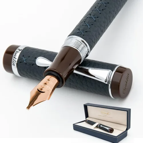 Miniatura 13 de Conklin Duragraph - Pluma estilográfica ámbar, punta media de oro macizo de 14 quilates, elegante herramienta de escritura con acabado ámbar cálido