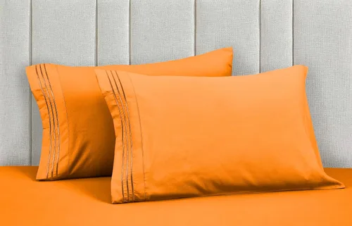 Miniatura 53 de Mocassi Juego de sábanas de lujo de 4 piezas, calidad prémium de hotel de 1800 hilos, ajuste fácil, sábanas y fundas de almohada resistentes a