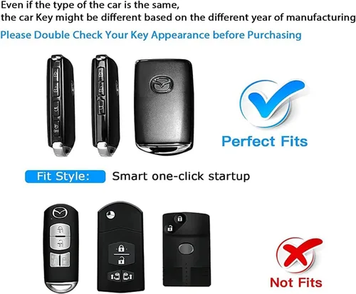 Miniatura 2 de Funda para Llavero Mazda con Llavero Estuche de Llave Carcasa de Llave Protección Completa de 360 Grados Compatible con Mazda 3 2019-2025, Mazda 3