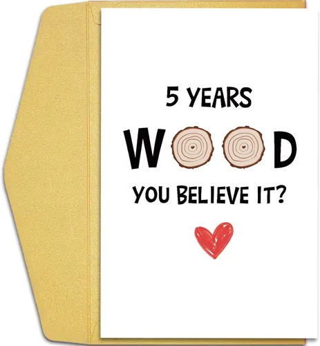 Miniatura 9 de Qiliji Tarjeta de feliz primer aniversario para él y ella, tarjeta de felicitación de aniversario de boda, divertida tarjeta de aniversario de un