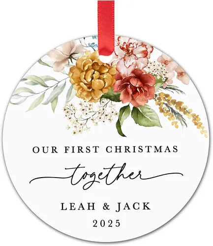 Miniatura 19 de Yippee Daisy Adorno de campamento personalizado – 10º aniversario para él y ella – 10 años casados juntos – Adorno de Navidad para parejas – 2025