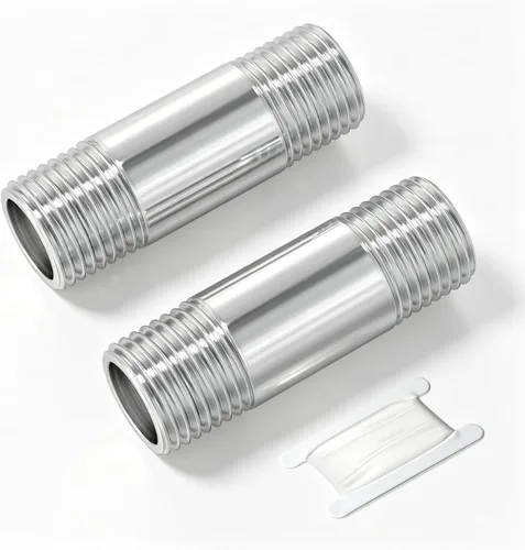 Miniatura 15 de TAISHER 2 accesorios de tubería de acero inoxidable, 1/2 "NPT x 1/2" NPT macho roscado, tubo fundido de pezón de 6 pulgadas de longitud
