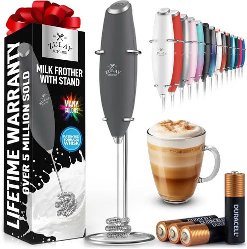 Miniatura 81 de Zulay Kitchen Espumador de leche de mano con pilas Duracell AA – Mezclador eléctrico ultrarrápido y creador de espuma, mezclador de bebidas fácil