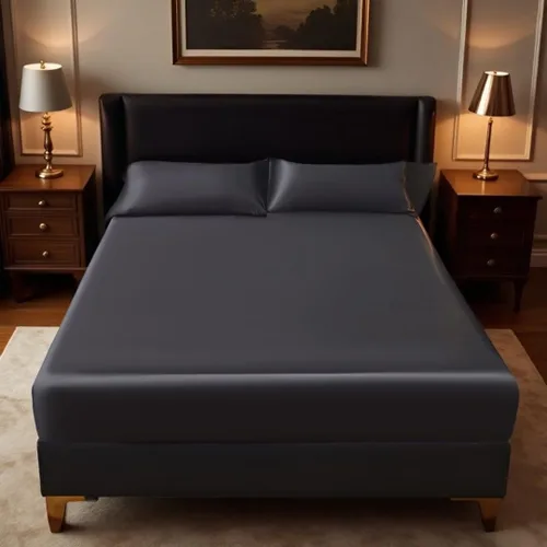 Miniatura 2 de Juwenin Home Juego de sábanas bajeras de satén sedoso de 2 piezas, suave y cómodo, para dormitorio, habitación de invitados