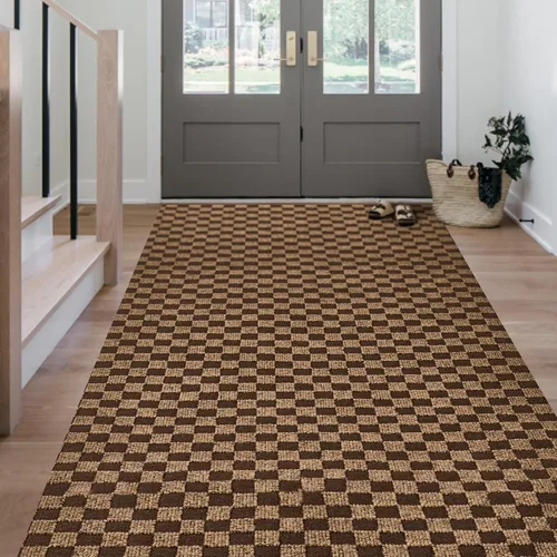 Alfombra de pasillo para interior/exterior de 2 pies x 8 pies, alfombras de tamaño personalizado para pasillo con respaldo antideslizante de goma,