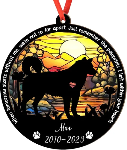 Miniatura 122 de Adorno personalizado para atrapasoles de sabueso afgano, adorno de Navidad de sabueso afgano – Regalo para perro amante, sabueso afgano