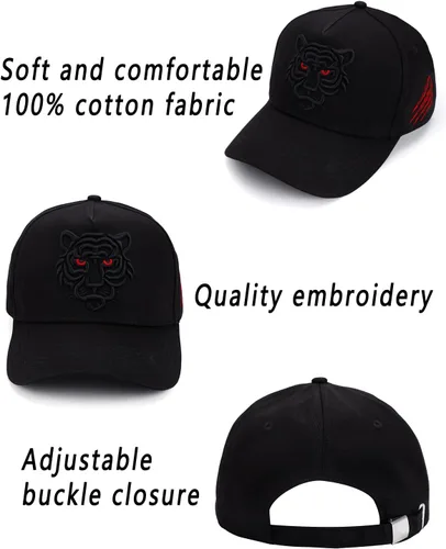 Miniatura 2 de Gorra de béisbol de tigre para papá, gorra de camionero bordada con animal ajustable, gorra de golf y tenis para hombres y mujeres