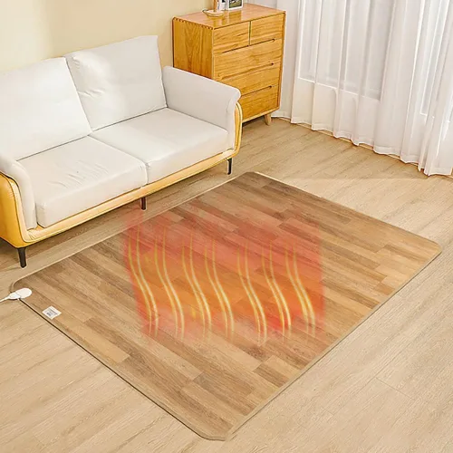 Calentador eléctrico de piso, alfombra térmica, impermeable con infrarrojos, alfombra con temperatura ajustable y temporizador (19.7 x 78.7 in)