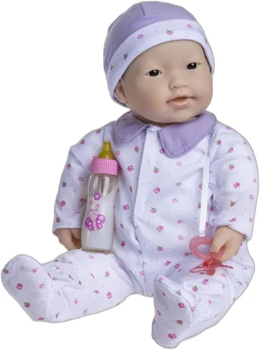 Miniatura 6 de JC Toys La Baby Caucasian - Muñeca bebé pequeña de cuerpo suave de 20 pulgadas Lavable Traje floral rosa extraíble con sombrero, chupete y Rosa