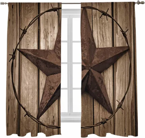 Miniatura 39 de Cortinas traslúcidas para camión rojo de Navidad de 45 pulgadas de largo, juego de 2 paneles de tablero de madera retro rústico con cuadros