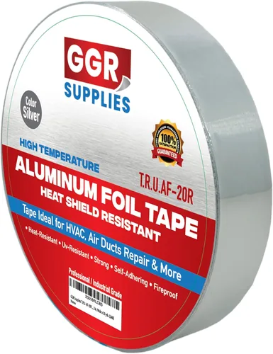 Miniatura 12 de GGR Supplies AF-20R Cinta de papel de aluminio resistente al calor de alta temperatura de grado profesional/industrial ideal para HVAC, reparación