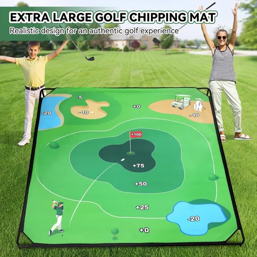 Miniatura 3 de Liberry Juego de astillado de golf con alfombrilla de astillado grande, 2 palos ajustables, 20 bolas adhesivas, juguete de entrenamiento deportivo