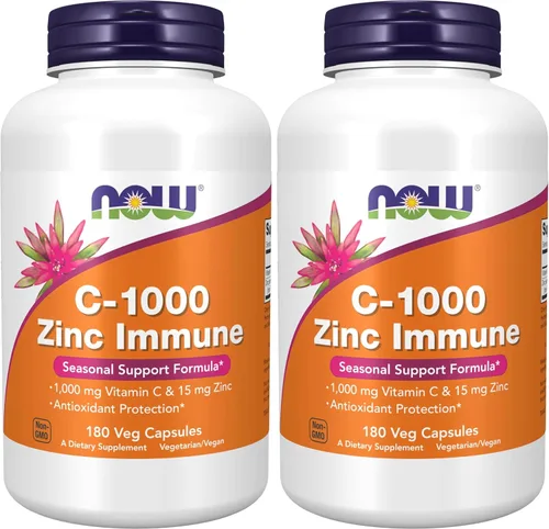 Miniatura 10 de NOW Foods Suplementos, C-1000 e inmune al zinc, fórmula de apoyo estacional*, protección antioxidante*, 90 cápsulas vegetales