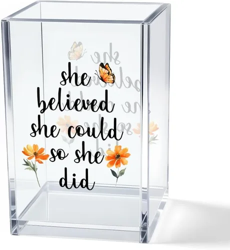 Miniatura 17 de Never Let Anyone Dull Your Sparkle - Organizador de brochas de maquillaje acrílico, almacenamiento de pinceles acrílicos para niñas, regalos