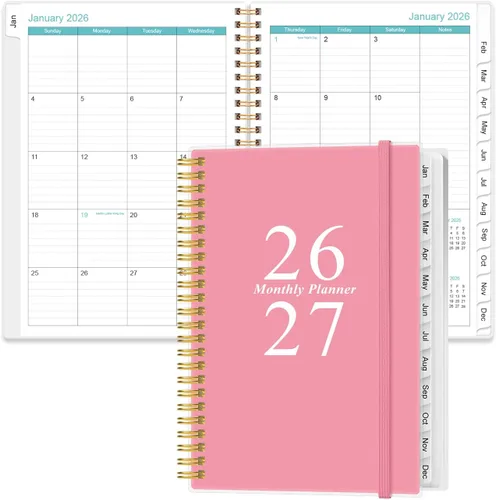 Miniatura 12 de Agenda mensual 2026-2027 – Agenda mensual de enero de 2026 a junio de 2027, dos páginas por mes, 18 calendarios/agendas mensuales con pestañas