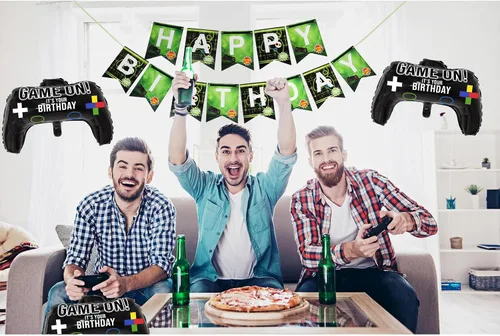 Miniatura 5 de Gejoy - 8 globos de aluminio para controlador de juegos, 23.6 x 15.7 pulgadas, globos de fiesta de videojuegos para fiesta de cumpleaños