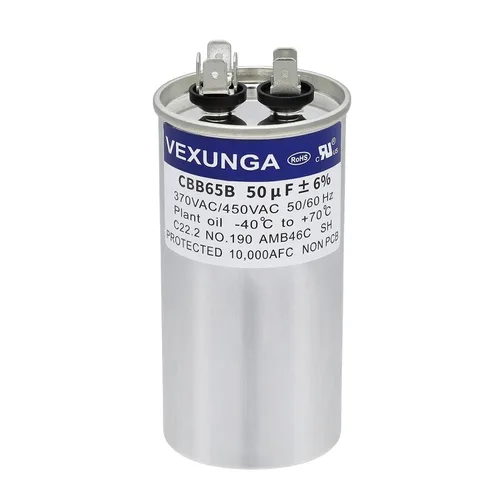 Miniatura 87 de VEXUNGA - 25/5 uF 25+5 MFD 370V o 440V Condensadores redondos de arranque dual 25 5 uF 370 440 Volt VAC CBB65 Condensadores para acondicionador